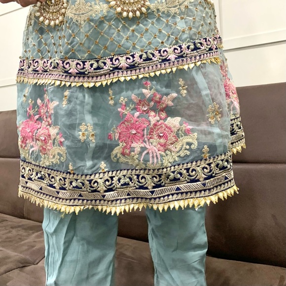 Pakistani Indian Fancy Heavy Work Peshwas Anarkali Lehenga Shalwar Kameez - Picture 6 of 16